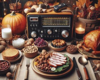 Radio on a Thanksgiving Spread.